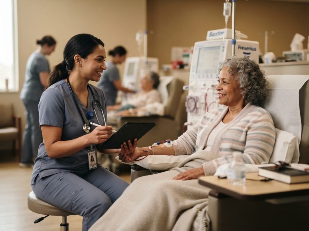 nurse talking to dialysis patient 202607281502
